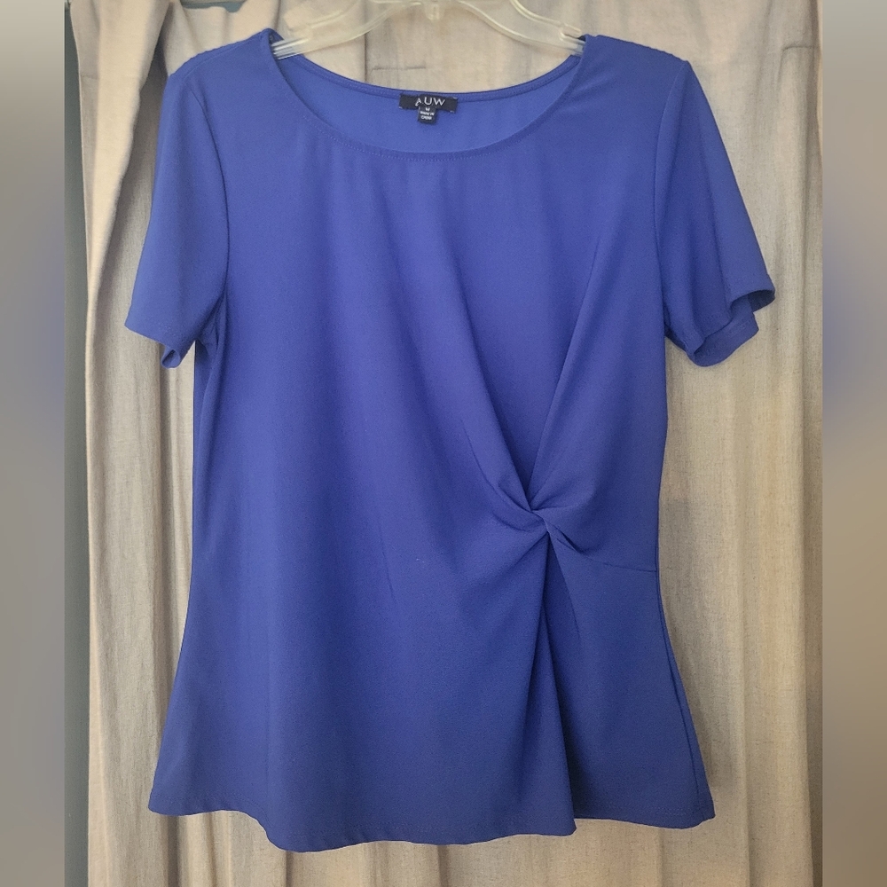 AUW Women's Blue Twist-Detail Blouse
